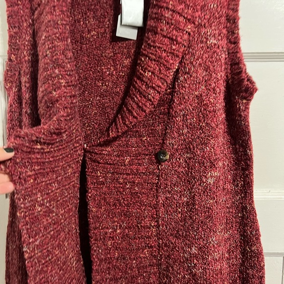 Charter Club Knit Vest Fringe Warm Petite Medium NWT - Picture 4 of 6